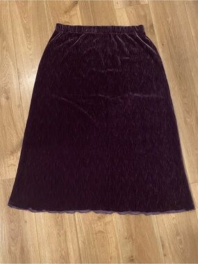 VINTAGE velvet velour stretchy midi skirt
